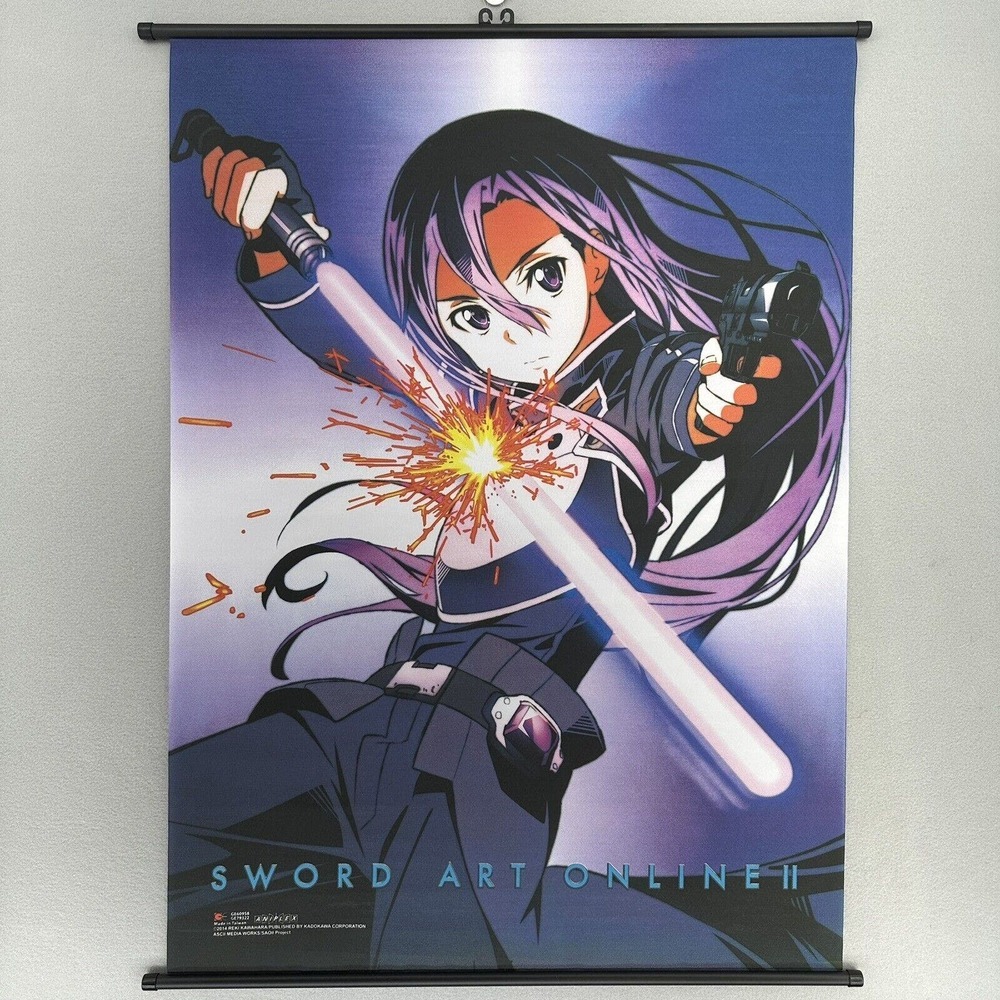 RARE 2014 Sword Art Online 2 Wall Scroll‎ Poster Anime Aniplex 32x43" Kirito